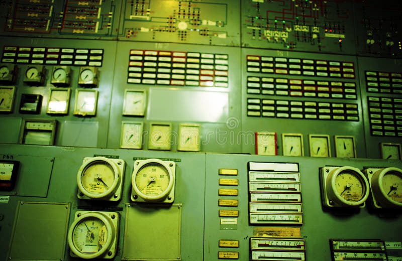 Control room an old power generation plant stock photo Control room an old power generation plant stock photo