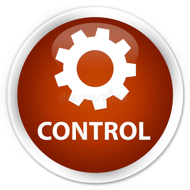 Control (settings Icon) Premium Brown Round Button Stock Illustration
