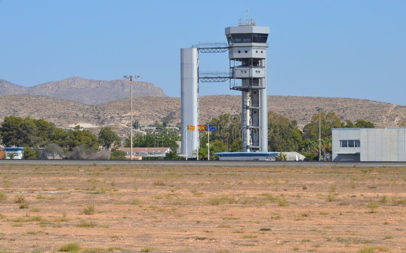 The Control Tower At Alicante Airport - Air Traffic Control royalty free stock photos The Control Tower At Alicante Airport - Air Traffic Control royalty free stock photos