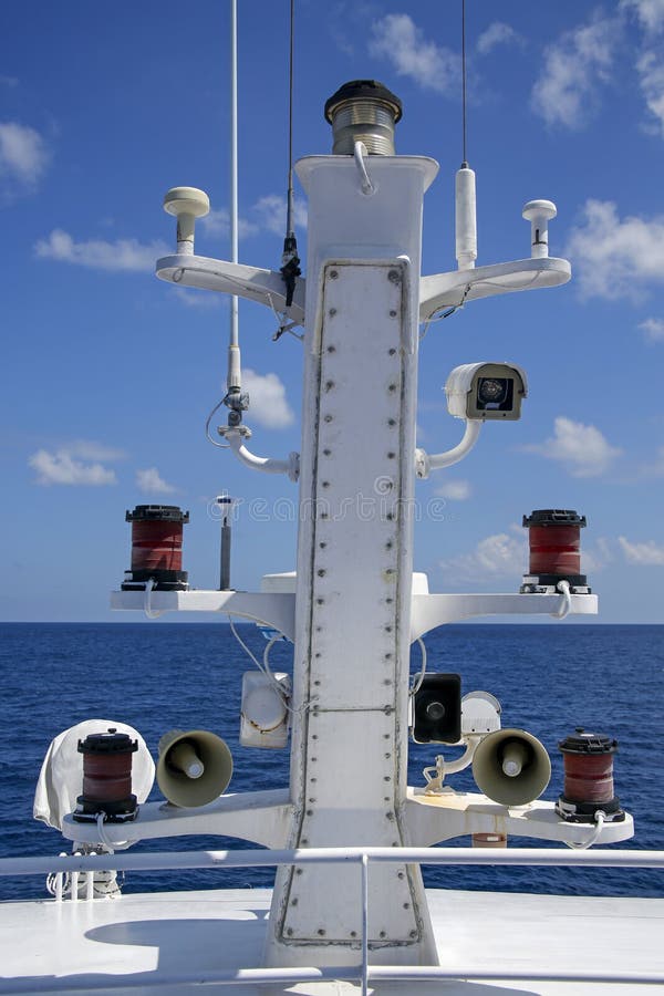 Control Tower with Speakers, Cctv and Navigation System on a Ferry Boat Stock Image Image of