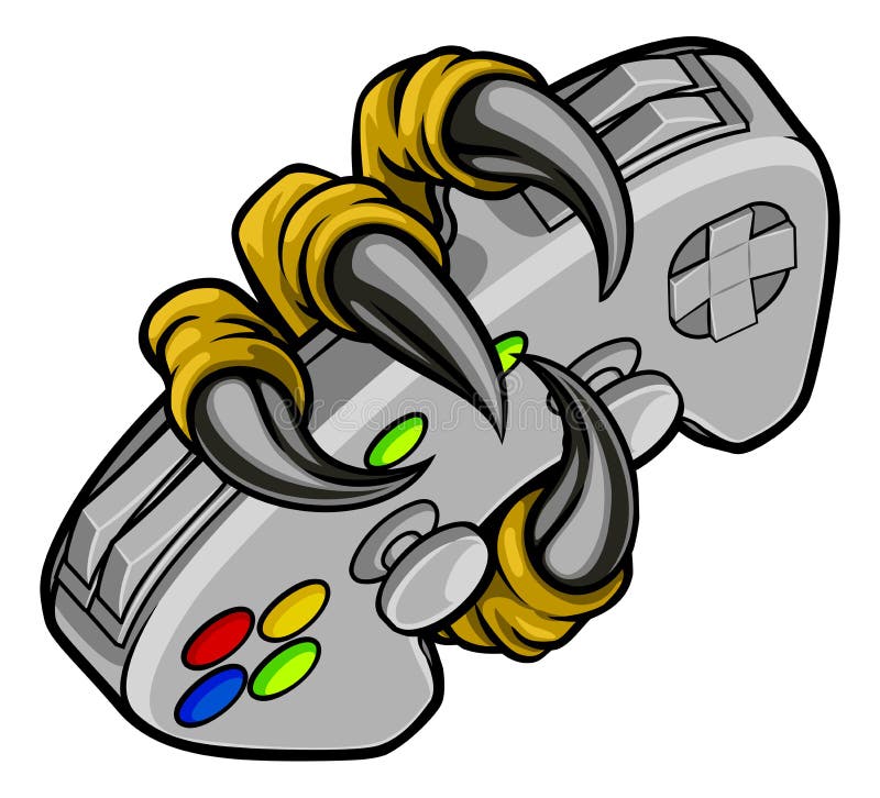 Mascote De Controlador De Vídeo Game De Jogador De Dinossauro Ilustração do  Vetor - Ilustração de preto, consola: 277019246