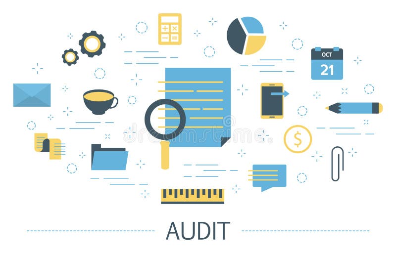 Controleconcept Bedrijfsgegevens onderzoek en analyse royalty-vrije illustratie Controleconcept Bedrijfsgegevens onderzoek en analyse royalty-vrije illustratie