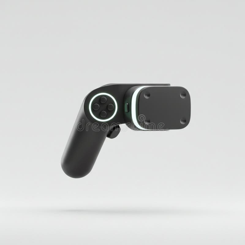 Controller per videogame futuristico con design elegante e nero con maniglie curte. It royalty illustrazione gratis