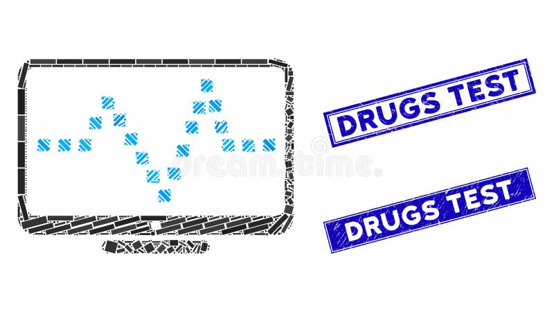 Controllo dell'impulso e dei sigilli per la prova dei campioni di farmaci per il controllo del mosaico e del riciclo del grumo illustrazione vettoriale Controllo dell'impulso e dei sigilli per la prova dei campioni di farmaci per il controllo del mosaico e del riciclo del grumo illustrazione vettoriale
