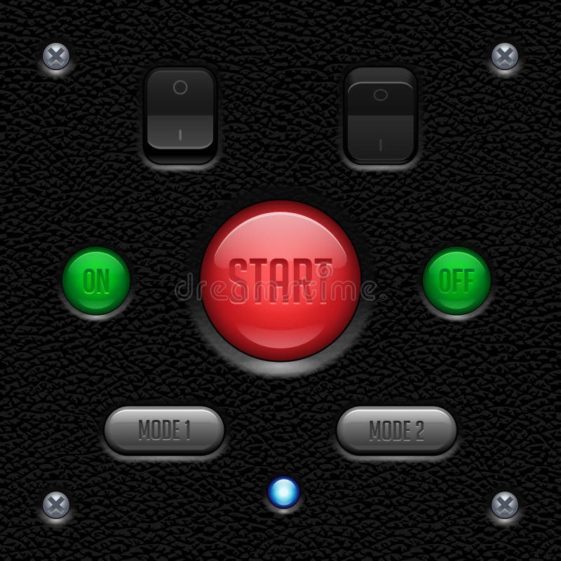 Contrôles en cuir de logiciel d'application d'UI réglés Commutateur, bouton, lampe Éléments de conception web illustration stock Contrôles en cuir de logiciel d'application d'UI réglés Commutateur, bouton, lampe Éléments de conception web illustration stock