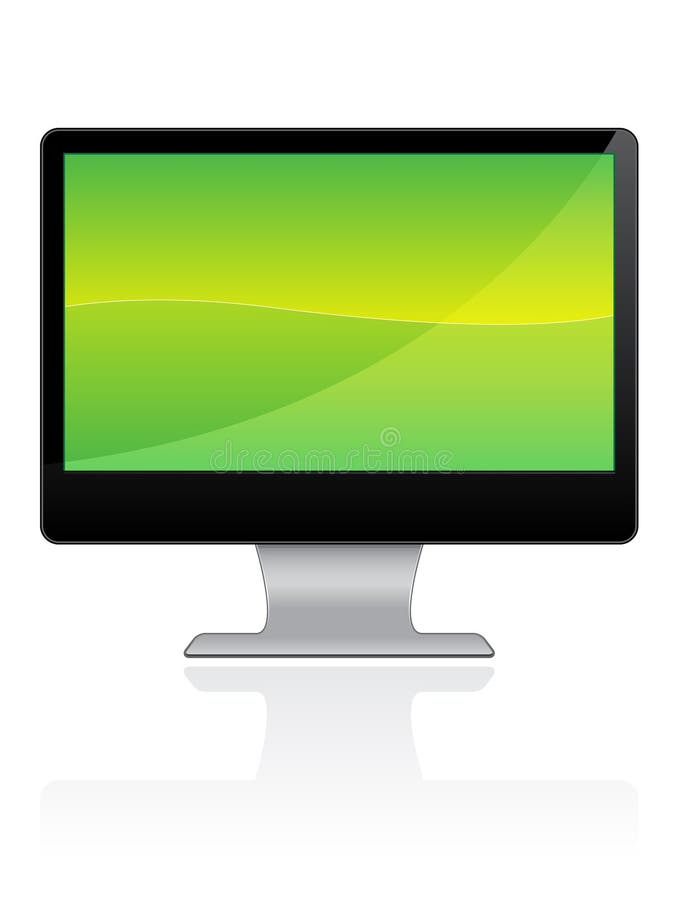 An illustration of a modern flat screen monitor. Available in vector EPS format. An illustration of a modern flat screen monitor. Available in vector EPS format.