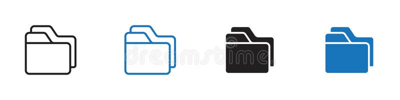Contur set de pictograme de fișier stock illustration
