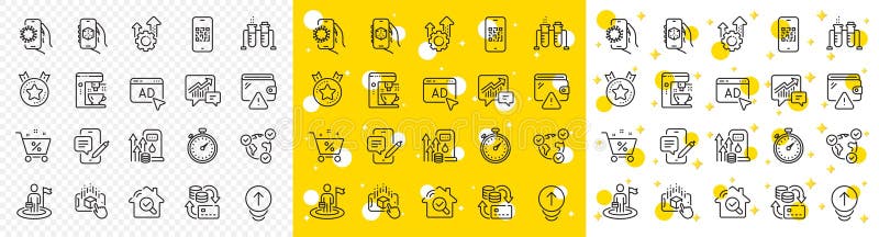 Contururi pentru schimbarea fluxului de cafea și pictograme pentru linia cronometru. pentru aplicația web. vector royalty free illustration