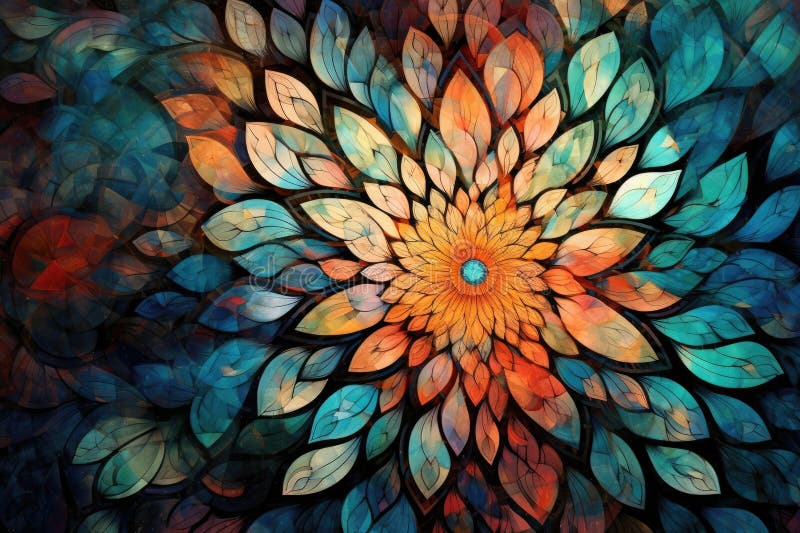 Convergence of abstract patterns and textures, reminiscent of an ever-changing kaleidoscope of visual delights royalty free illustration