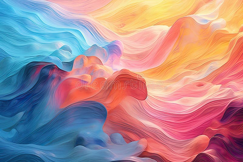 Convergence of abstract waves and swirling currents, creating a mesmerizing and fluid abstract composition stock illustration