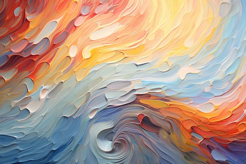 Convergence of abstract waves and swirling currents, creating a mesmerizing and fluid abstract composition stock illustration