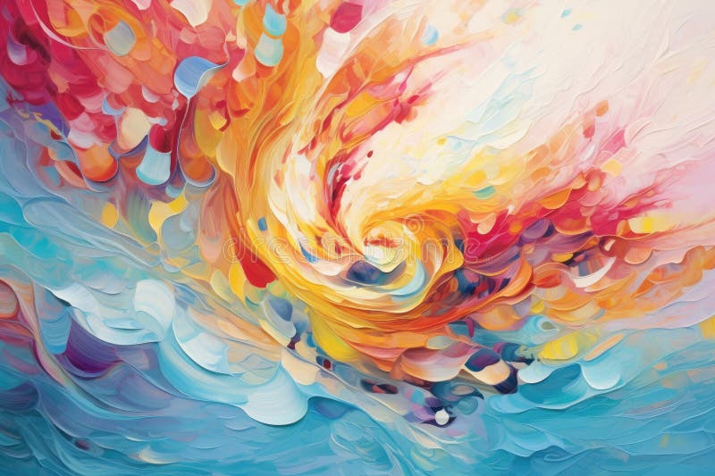 Convergence of vibrant brushstrokes and abstract swirls, forming a dynamic and captivating abstract composition vector illustration