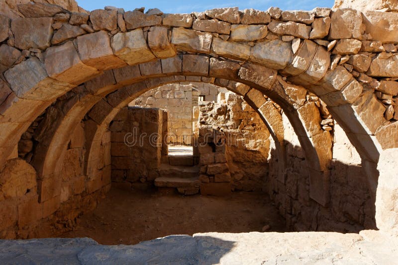 Converging ancient stone arches