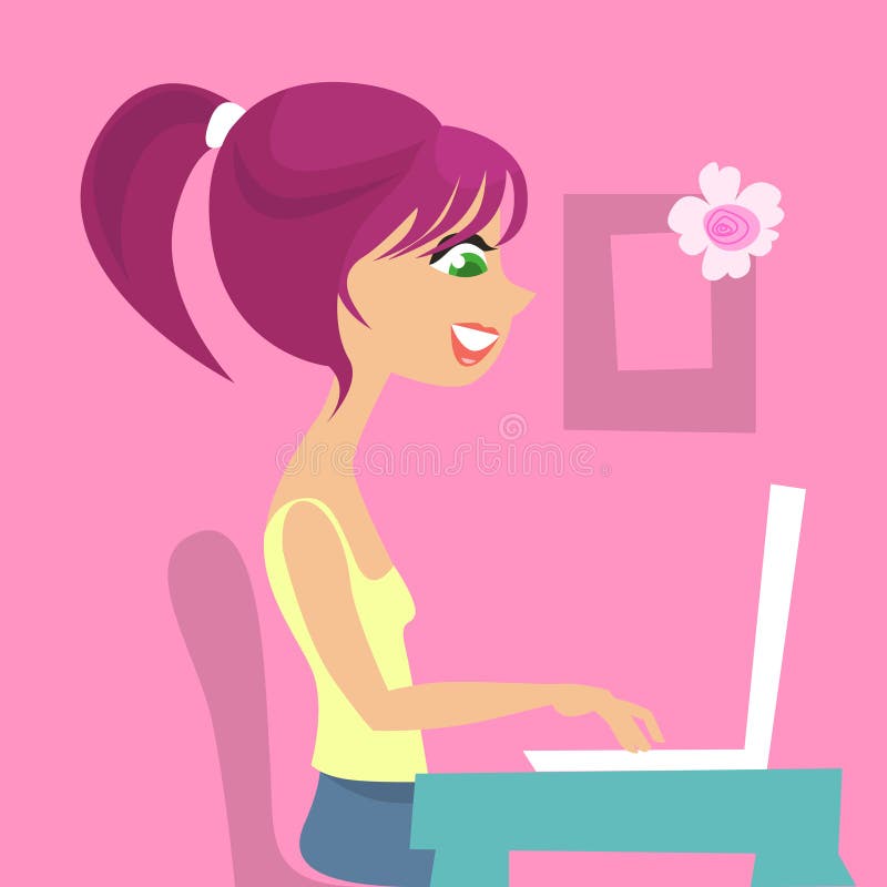 Rapariga a conversar ilustração stock