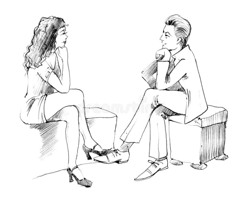 Conversation de couples illustration libre de droits