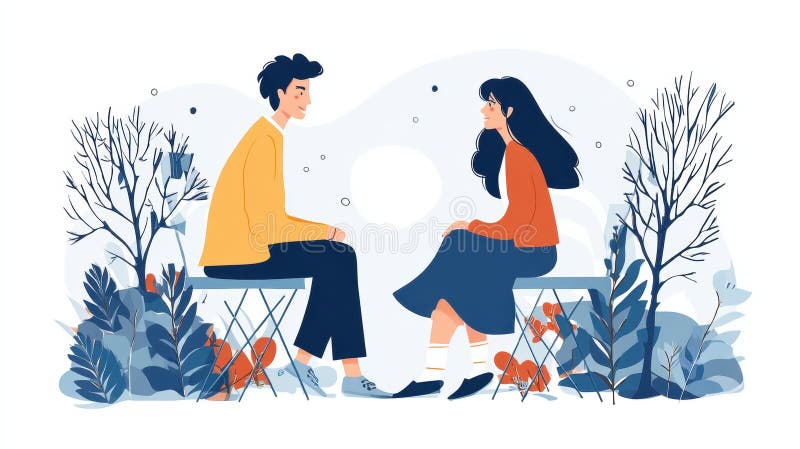 Conversation en couple générée par AIG illustration de vecteur