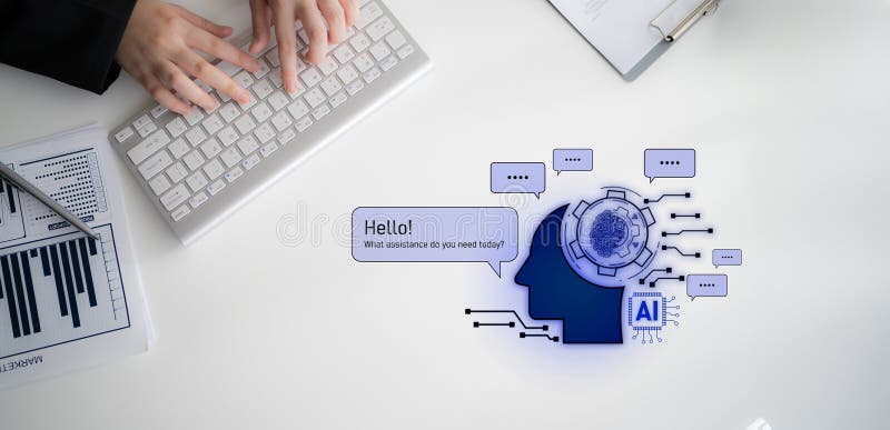 Conversational AI assistant chatbot interaction Latch stock images