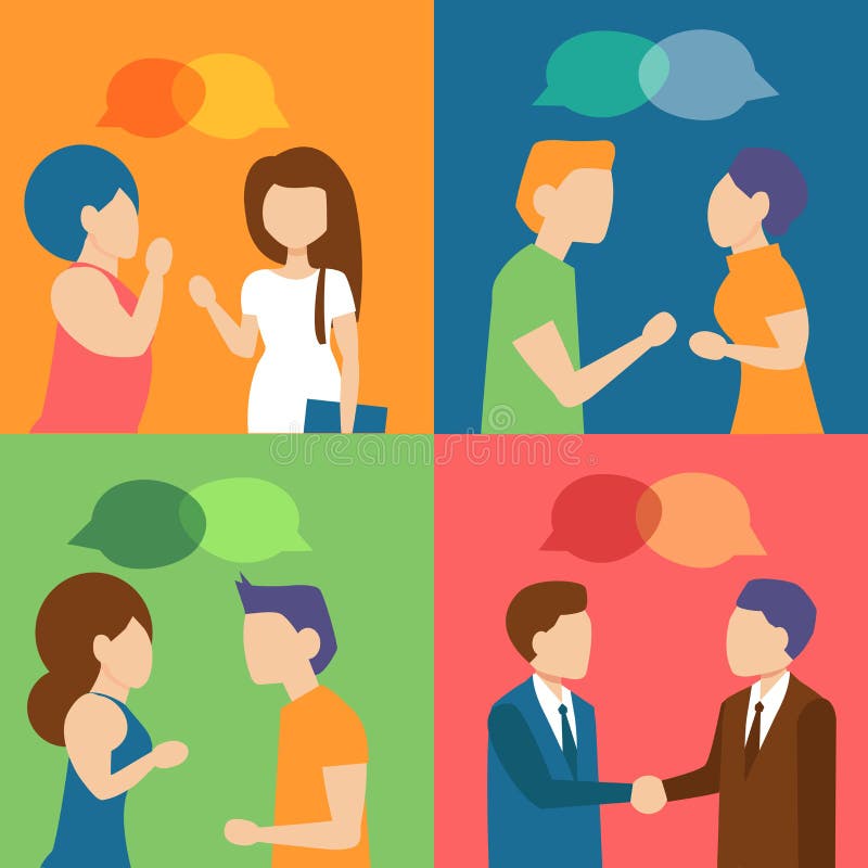 Conversazione della gente Riunione, illustrazione di stock Conversazione della gente Riunione, illustrazione di stock
