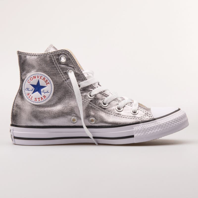 converse plateadas altas