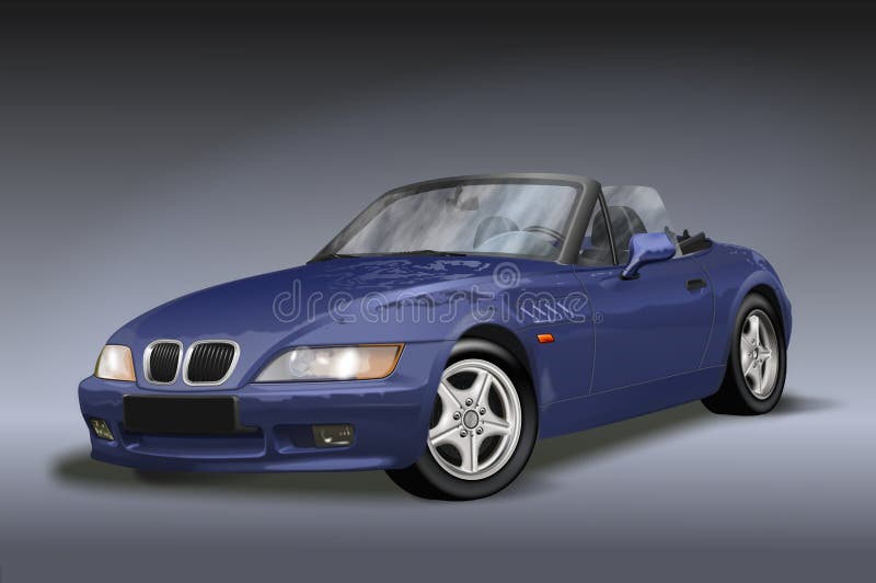 Convertible azul ilustração do vetor Convertible azul ilustração do vetor