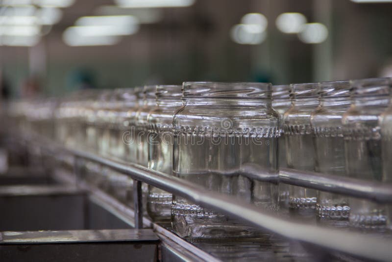 Group Of Empty Glass Jar In Factory Stock Image Image of glass, manufacture 17345551