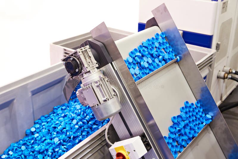Plastic Bottle Cap Conveyor Stock Photo Image of technology, caps 171522210