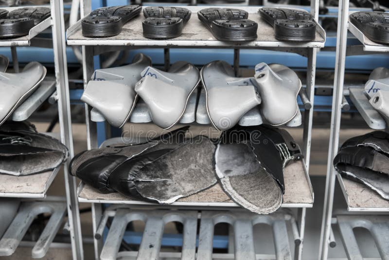 The Conveyor on a Shoes Factory with Shoe and Sole. Mass Production of  Footwear. Stock Image - Image of massproduct, labor: 130508723