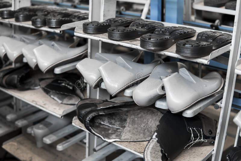 The Conveyor on a Shoes Factory with Shoe and Sole. Mass Production of  Footwear. Stock Photo - Image of modern, massproduct: 134132910