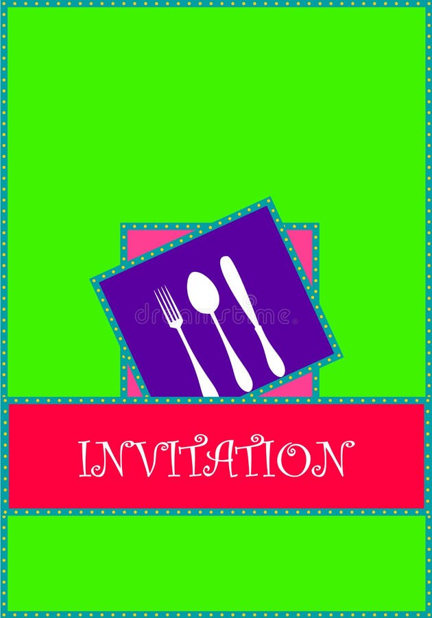 Invitation food restaurant or menu card. Invitation food restaurant or menu card