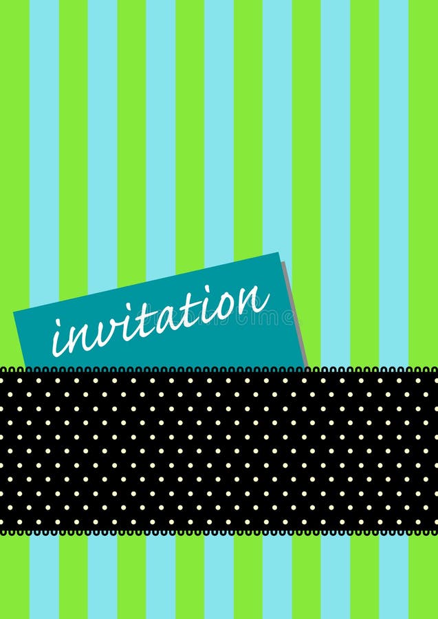 Design for an invitation card with retro stripes. Design for an invitation card with retro stripes