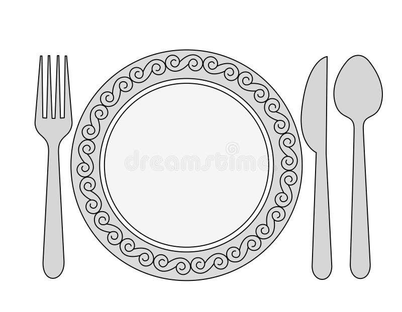 Black and white dinner invitation card background with spoon, knife and fork. Black and white dinner invitation card background with spoon, knife and fork