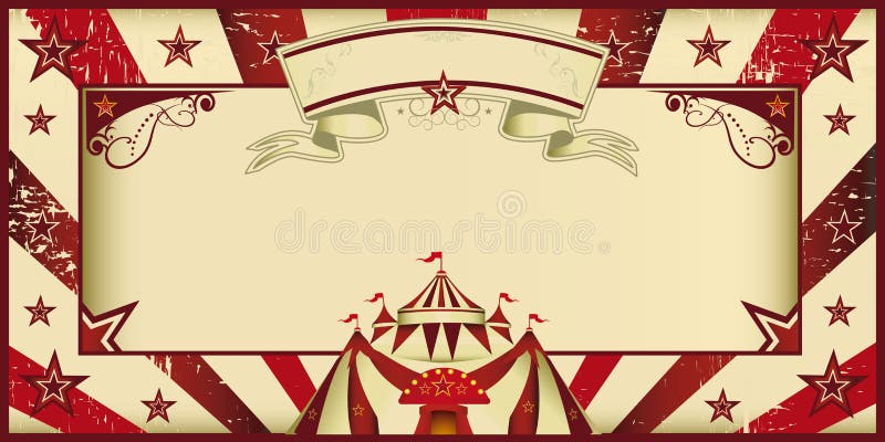 Convite vermelho do circo do vintage