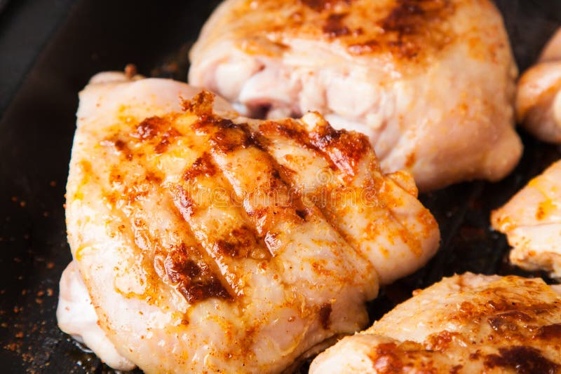 Raw Chicken with Spice on Frying Pan Stock Photo Image of orange