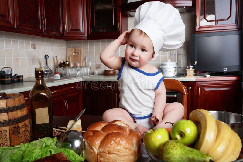 Cook dziecko obrazy royalty free