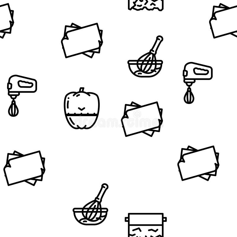 Cook Instruction For Prepare Food Vector Seamless Pattern stock illustration