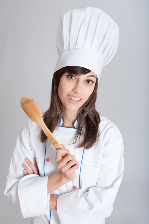 Cook with Mortar and Pestle Stock Photo Image of toque, ingredients