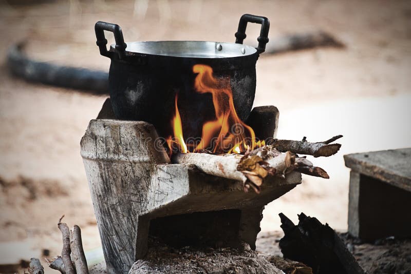 Cook On Pot At The Charcoal Brazier Stock Photos Image 38439783