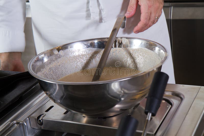 Cook at work stock images