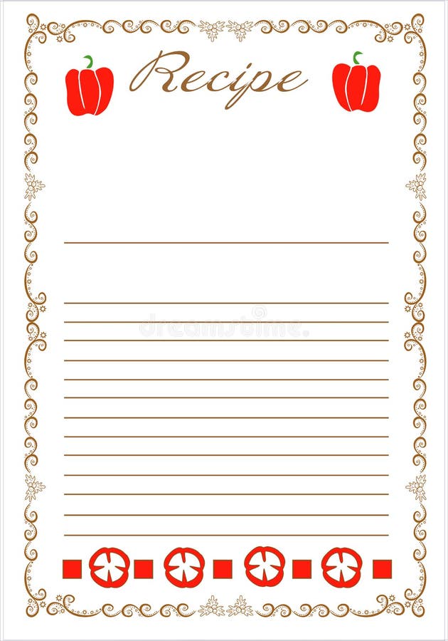 Blank Recipe Page / Recipe Card / Recipe Template / Typewriter Style 