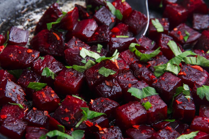 Cooked Beets Sliced and Fried in a Pan Stock Photo Image of pickled