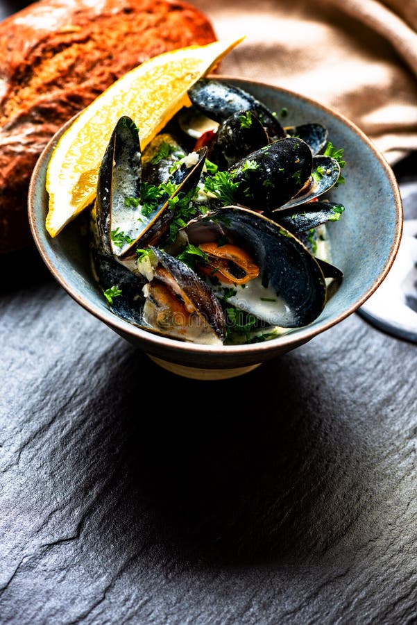 Cooked Blue mussels stock photo. Image of boiled, mussels 180423224