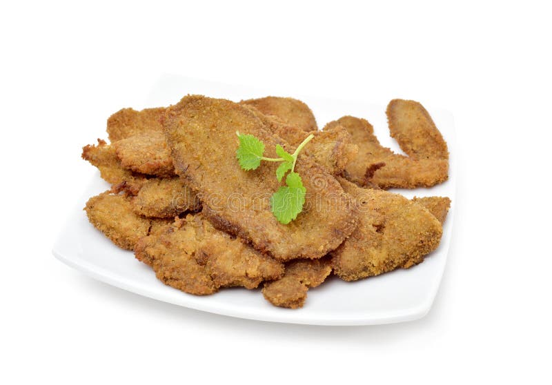 Cooked Breaded Fillets of Seitan Stock Image Image of healthy, faux
