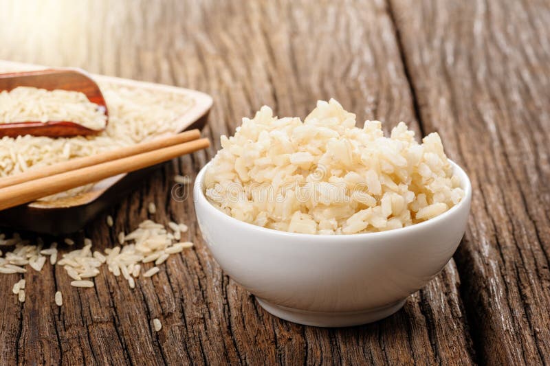 Cooked brown rice stock image. Image of natural, harvest 161741389