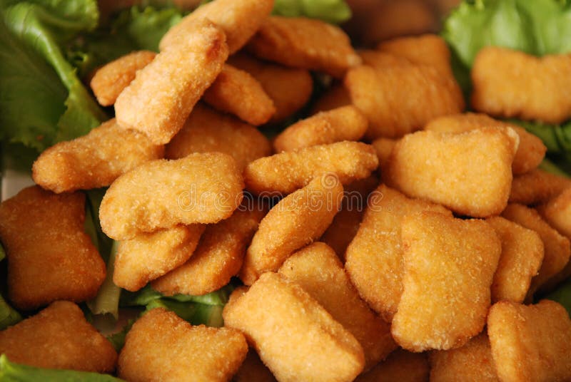 Cooked chicken nuggets