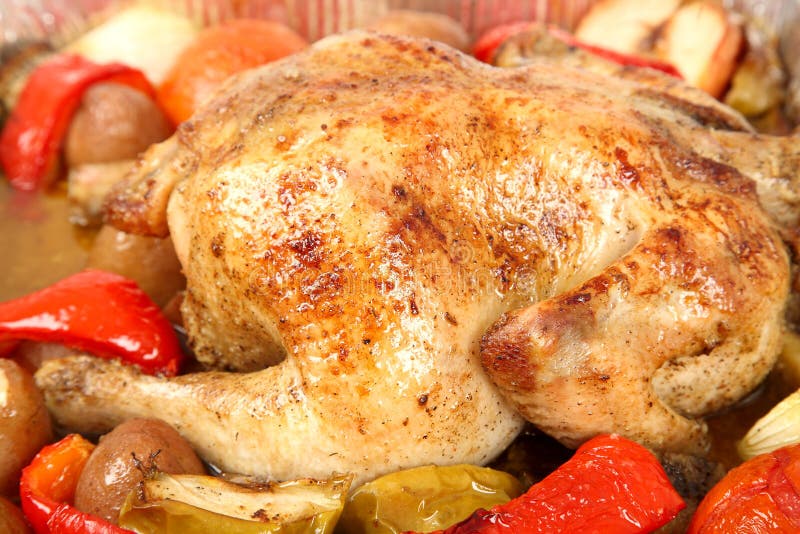 Cooked Chicken with Vegetables Stock Photo - Image of spice, space ...