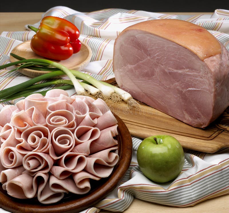 Cooked ham stock image. Image of snack, meat, composition 7909037