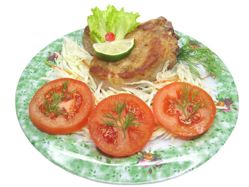 Cooked meat with vegetables royalty free stock image