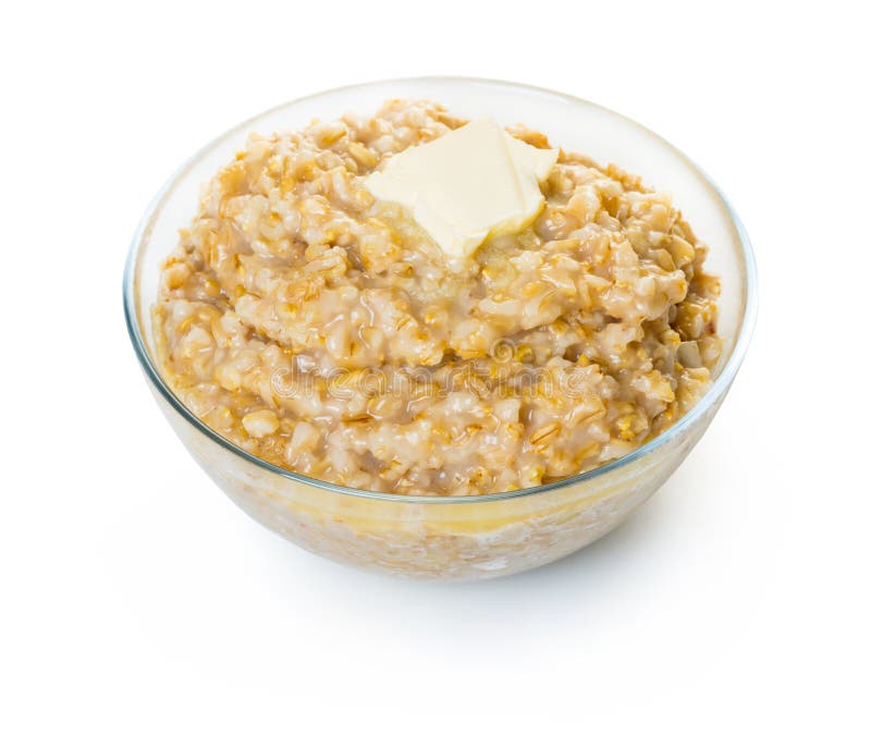 Cooked oatmeal with butter stock photo. Image of closeup - 112953176