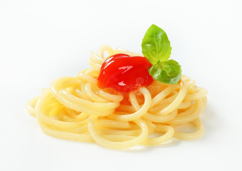 Spaghetti with ketchup stock photo. Image of foodstuff 32063680