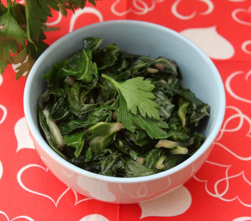 Cooked spinach stock image. Image of food, spinach, buffet - 92946885